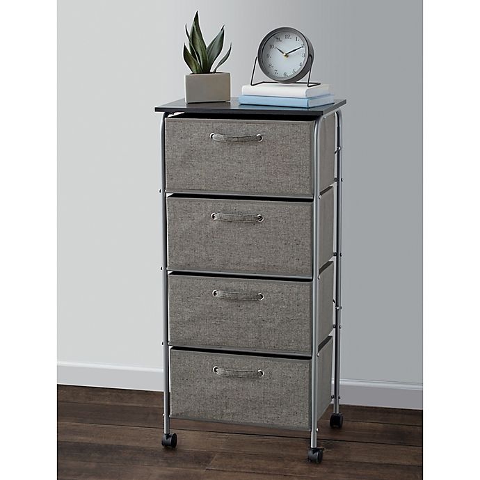 slide 2 of 2, ORG 4-Drawer Storage Cart with Wheels - Grey, 1 ct