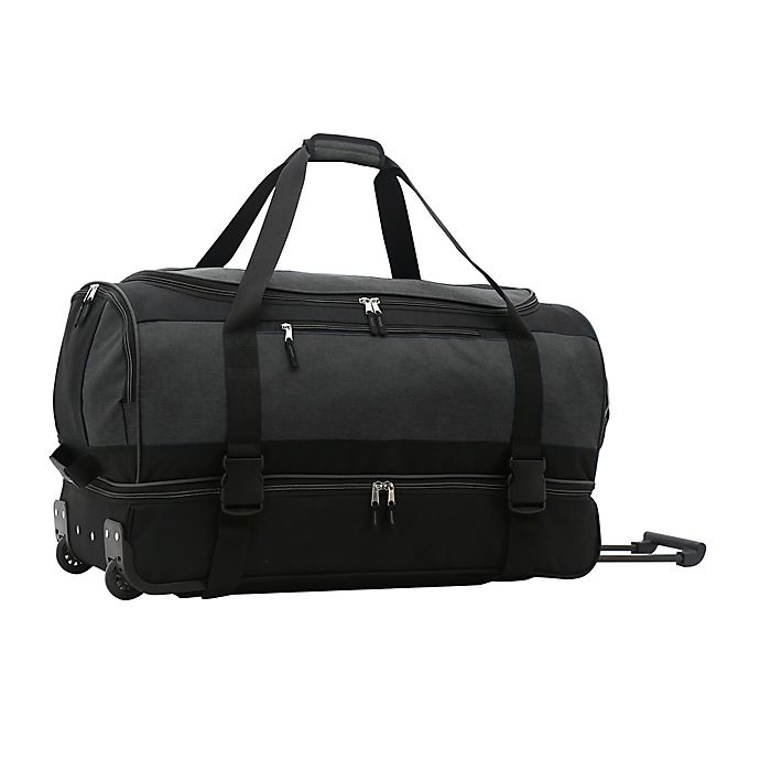 slide 4 of 4, Salt Drop-Bottom Rolling Duffle Bag - Black, 30 in