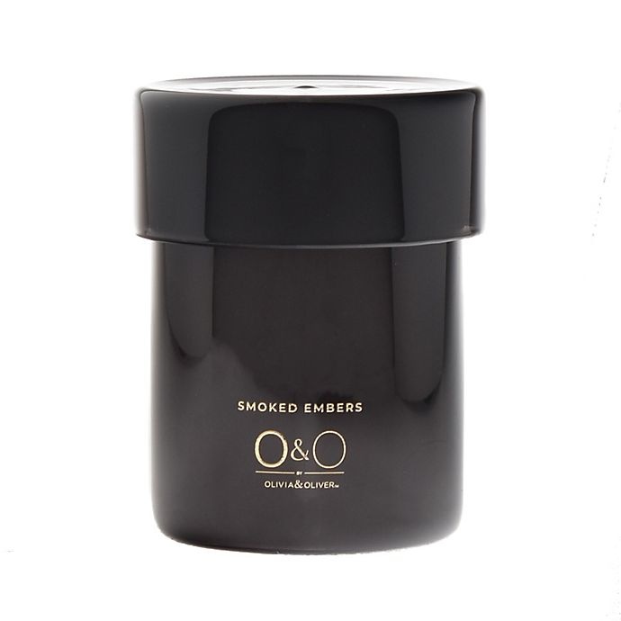 slide 1 of 1, O&O by Olivia & Oliver Smoked Ember Cylinder Jar Candle - Black, 18 oz