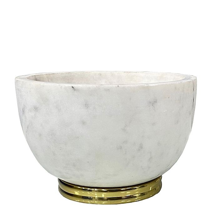 slide 1 of 1, W Home Marble Bowl - Natural/Gold, 1 ct