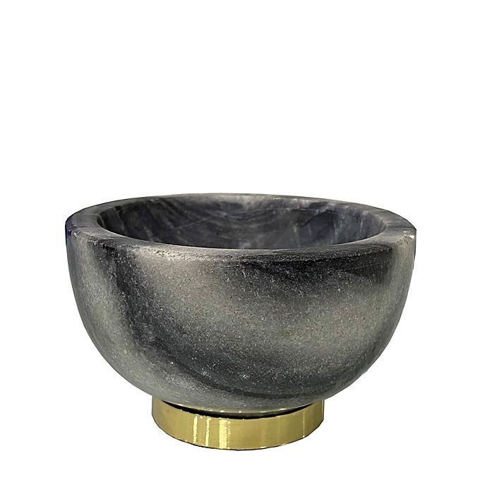 slide 1 of 1, W Home Decorative Marble Bowl - Grey and Gold, 1 ct