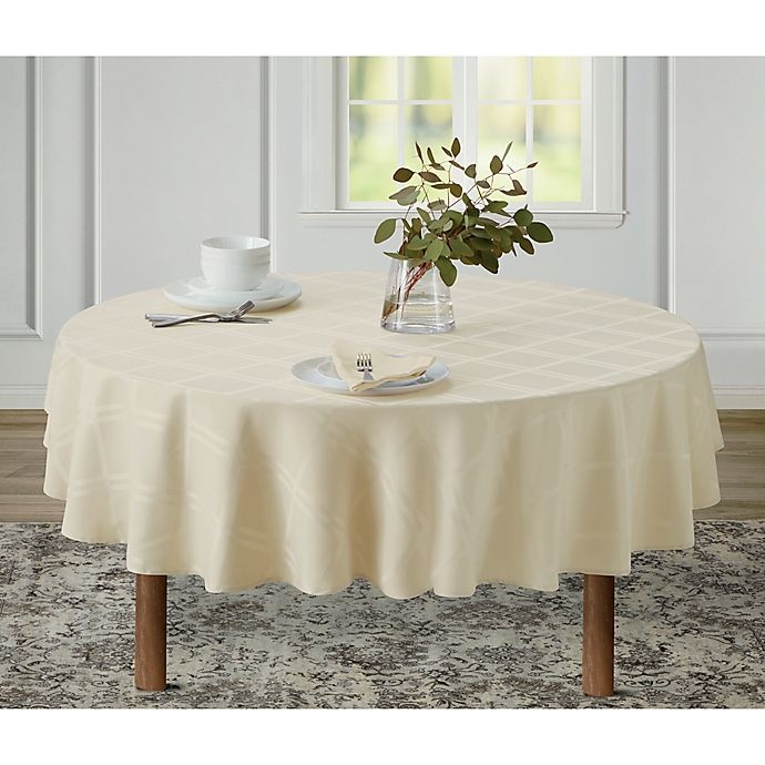 slide 2 of 2, Wamsutta Solid Round Tablecloth - Oyster, 70 in