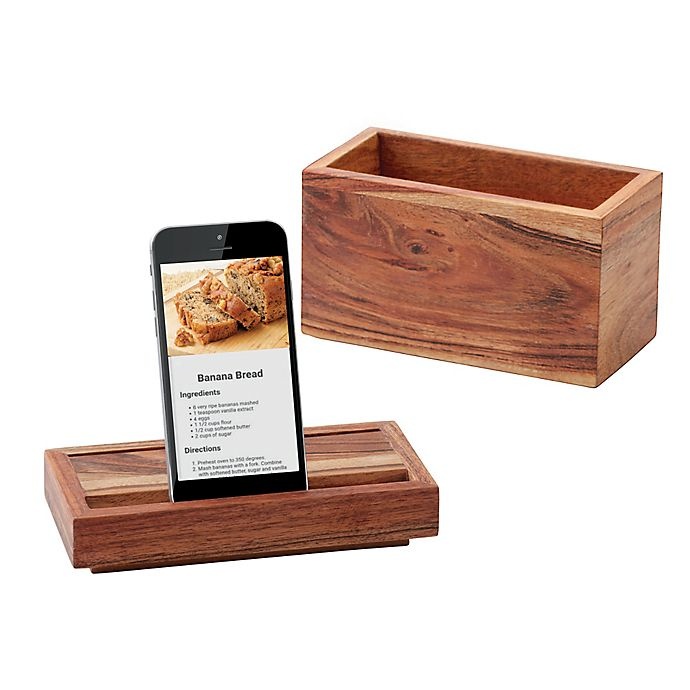 slide 4 of 8, Artisanal Kitchen Supply Wooden Recipe Box - Brown, 1 ct