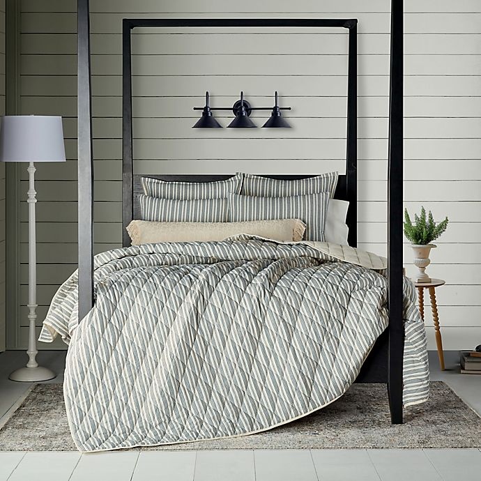 slide 1 of 1, Bee & Willow Home Quarry Stripe King Quilt Set - Grey/Natural, 3 ct