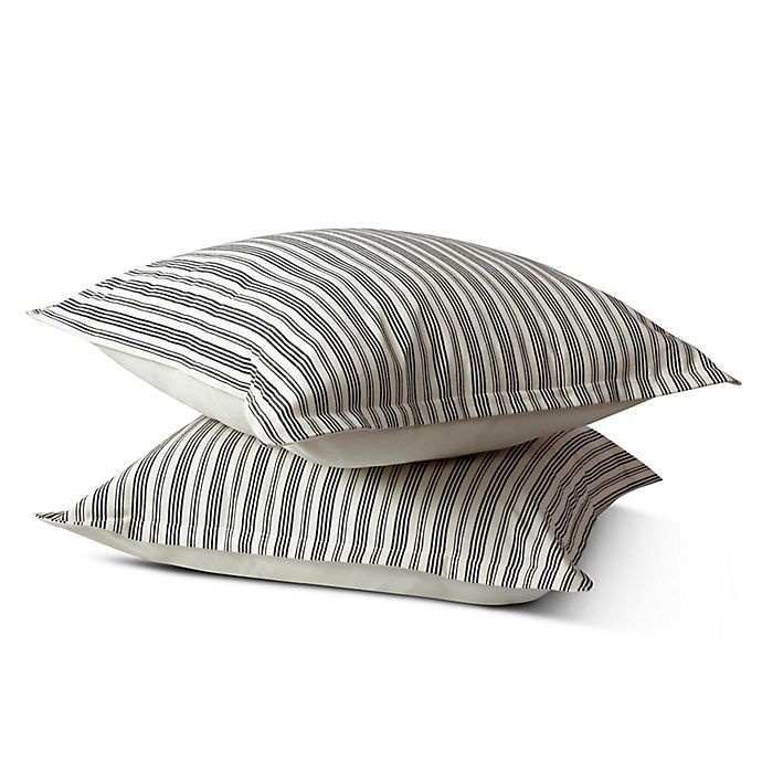 slide 1 of 2, Bee & Willow Home Quarry Stripe European Pillow Sham - Grey/Natural, 1 ct