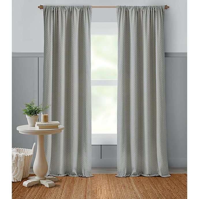 slide 1 of 1, Bee & Willow Home Dotted Lines Window Curtain Panel - Grey, 63 in