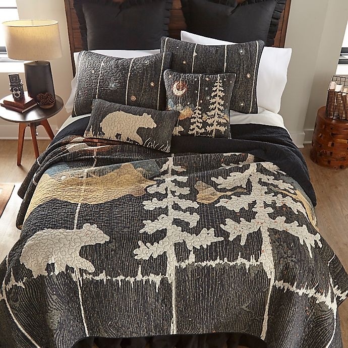 slide 2 of 2, Donna Sharp Moonlit Bear Standard Pillow Sham - Black, 1 ct