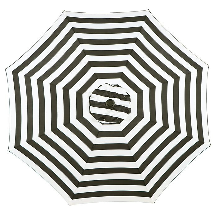 slide 5 of 5, W Home Striped Cabana Umbrella - Black/White, 9 ft