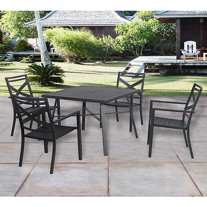 slide 3 of 3, W Home Stonington Stacking Chair - Black, 1 ct