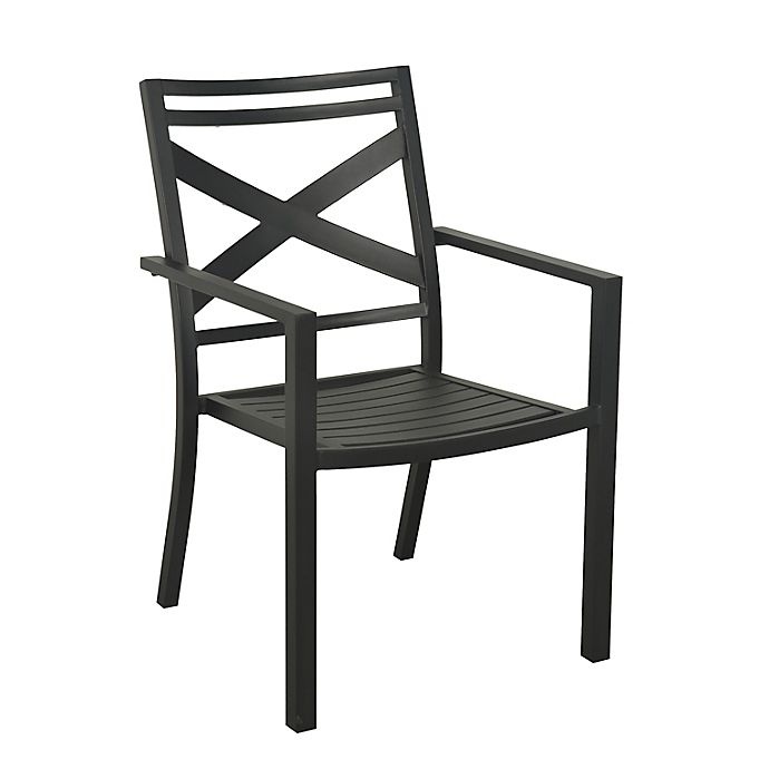 slide 1 of 3, W Home Stonington Stacking Chair - Black, 1 ct