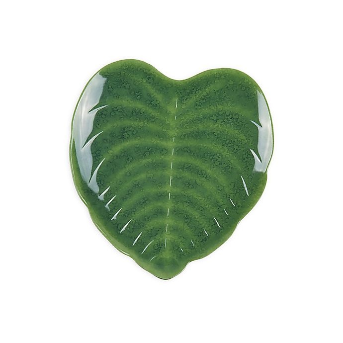 slide 1 of 4, W Home Tropical Leaf Appetizer Plate - Green, 1 ct