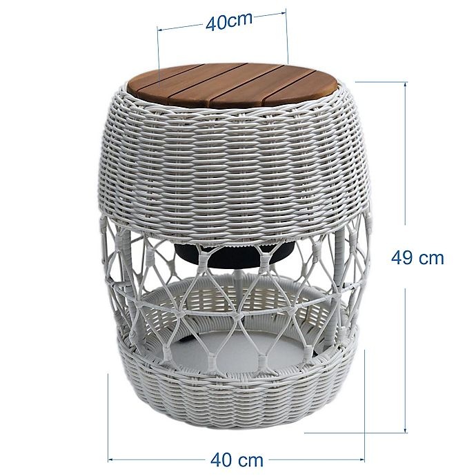 slide 2 of 2, Bee & Willow Home Elmridge Metal and Wicker Patio Cooler Accent Table - Coconut Milk, 1 ct