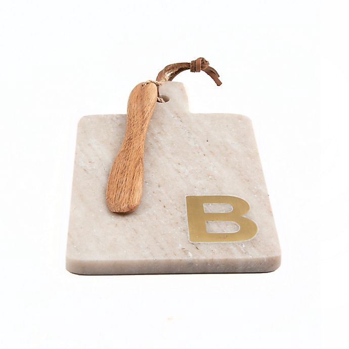 slide 2 of 2, Artisanal Kitchen Supply Marble Monogram Letter B" Serving Board with Spreader", 1 ct
