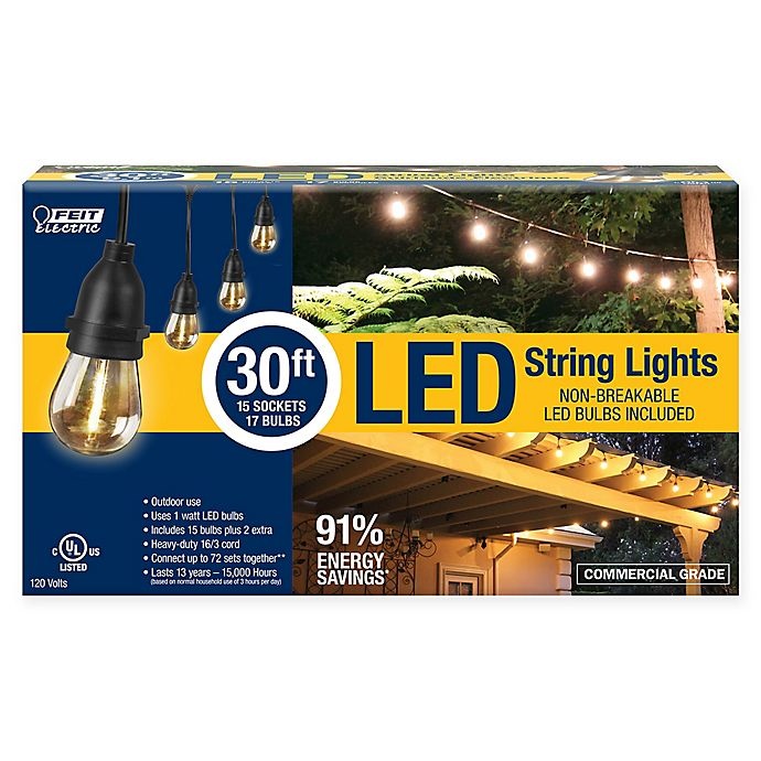 slide 2 of 2, Feit Electric LED String Lights, 15 ct