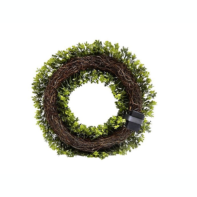 slide 2 of 4, Bee & Willow Home Faux Boxwood LED Wreath, 23 in