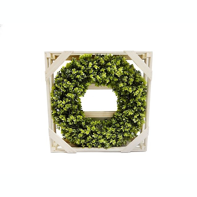 slide 4 of 4, Bee & Willow Home Faux Boxwood LED Wreath, 23 in