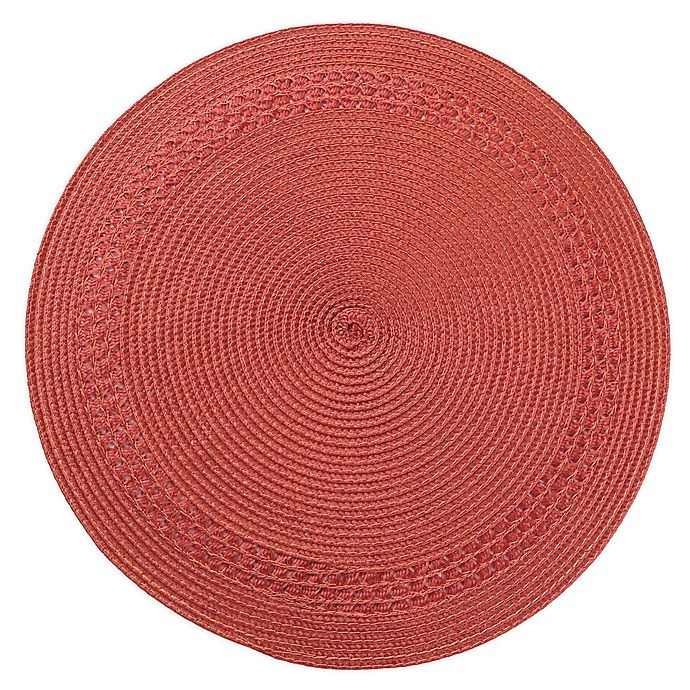 slide 1 of 1, Destination Summer Spiral Border Round Placemat - Terracotta, 1 ct