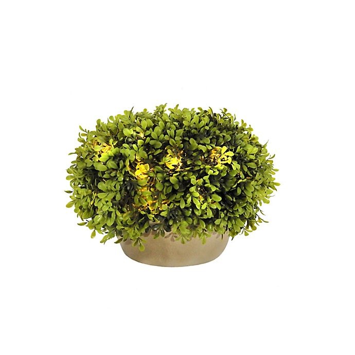 slide 2 of 3, Bee & Willow Home Pre-Lit Faux Boxwood Ball Topiary, 14 in