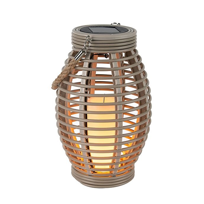 slide 4 of 4, Bee & Willow Home Solar Large Lantern with Rope - Tan, 1 ct