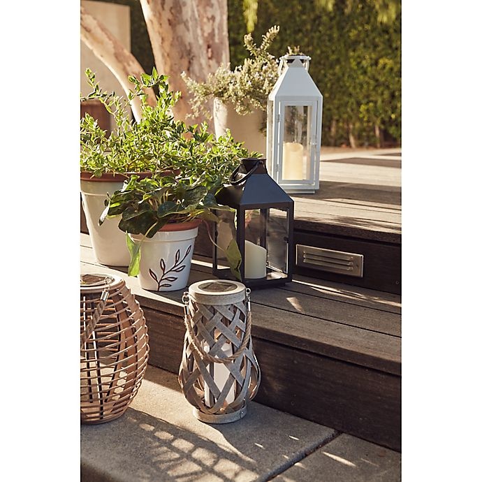 slide 3 of 4, Bee & Willow Home Solar Large Lantern with Rope - Tan, 1 ct