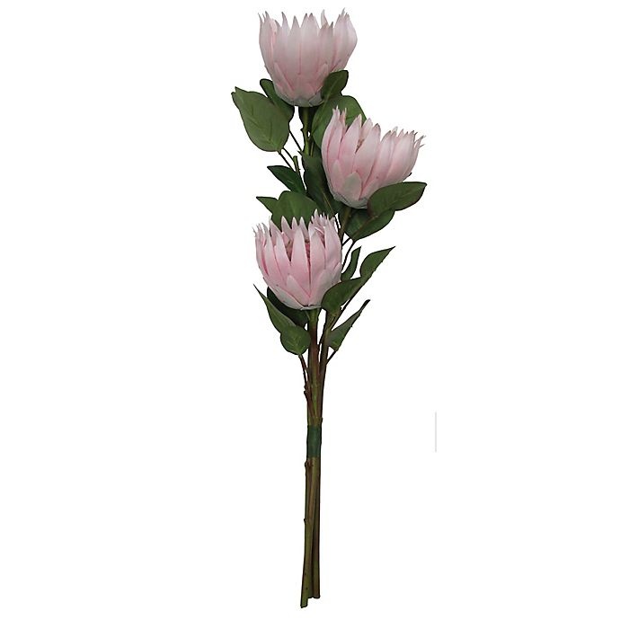 slide 1 of 1, W Home King Protea Spray Flower Stems - Light Pink, 3 ct