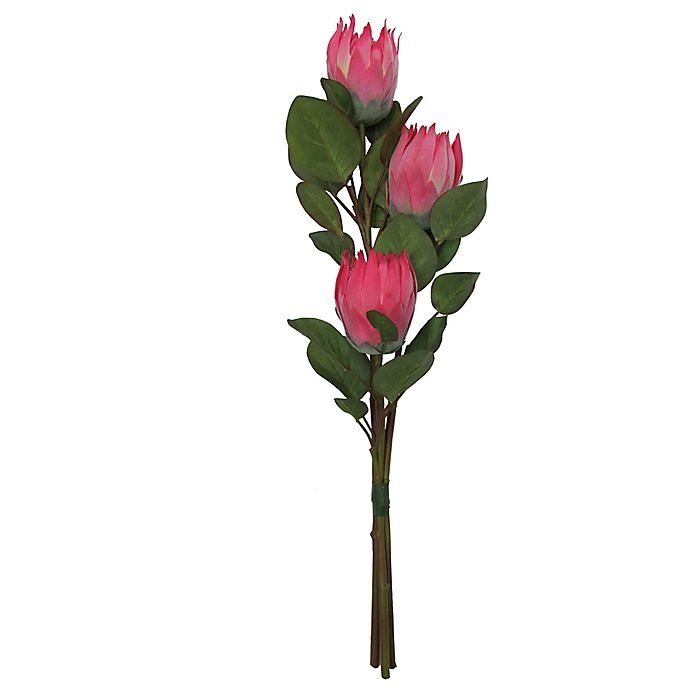 slide 1 of 1, W Home King Protea Spray Flower Stems - Hot Pink, 3 ct