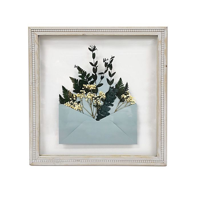 slide 1 of 1, Bee & Willow Home Pressed Flowers - Blue Envelope Framed Wall Art, 1 ct