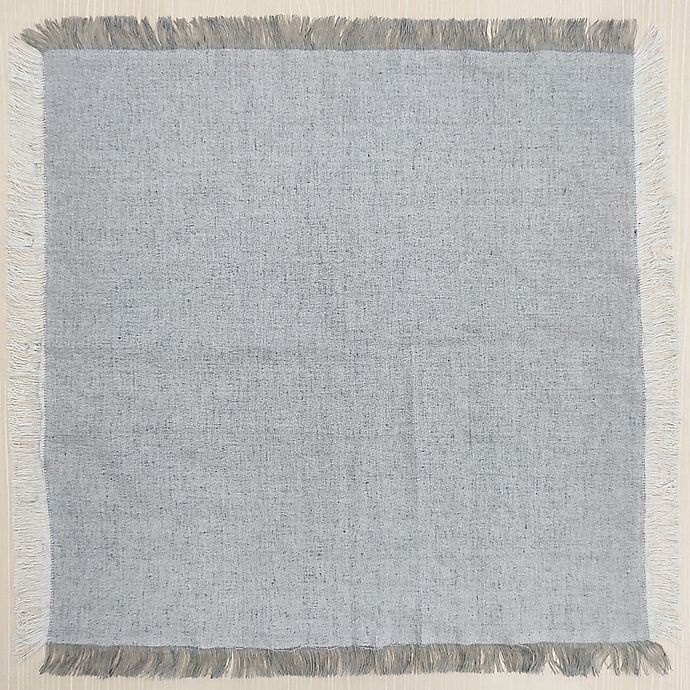 slide 2 of 4, Bee & Willow Home Fringed Napkins - Grey, 4 ct