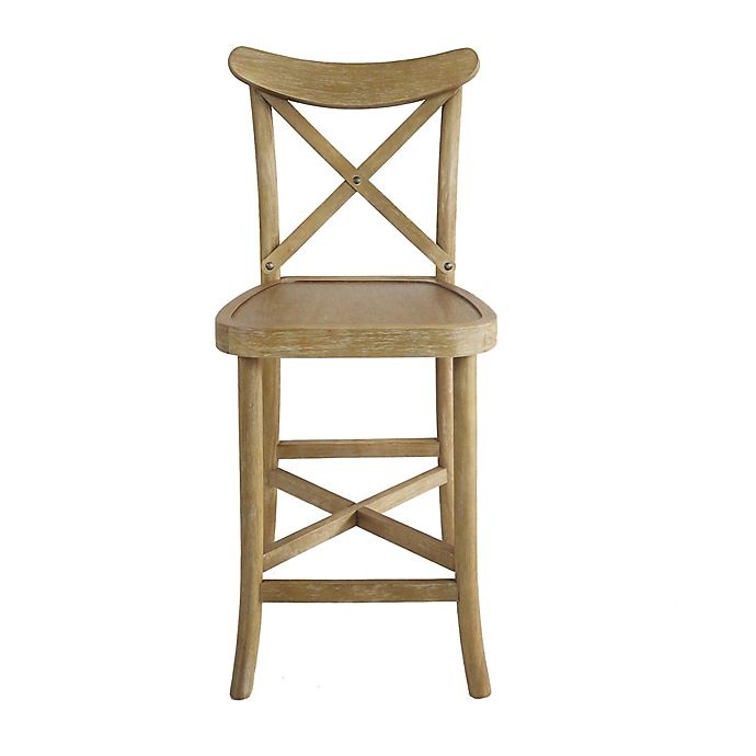 slide 2 of 4, Bee & Willow Home X-Back Counter Stool - Distressed Natural, 1 ct