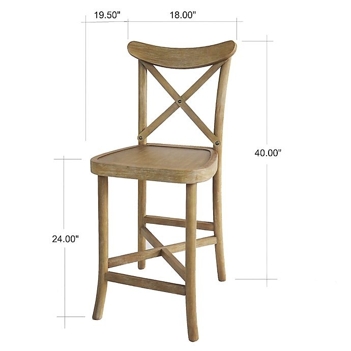 slide 4 of 4, Bee & Willow Home X-Back Counter Stool - Distressed Natural, 1 ct