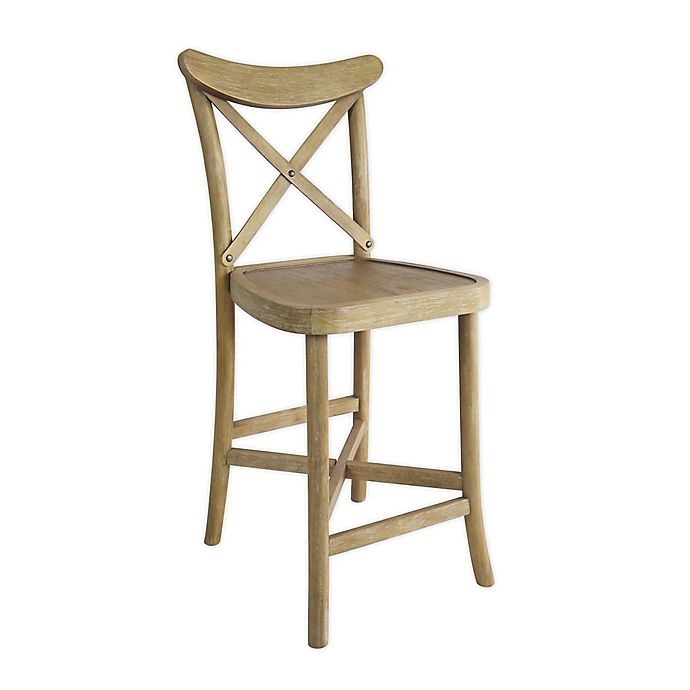 slide 1 of 4, Bee & Willow Home X-Back Counter Stool - Distressed Natural, 1 ct