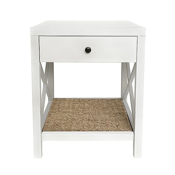 slide 2 of 10, Bee & Willow Home Seagrass Accent Table - Simply White, 1 ct