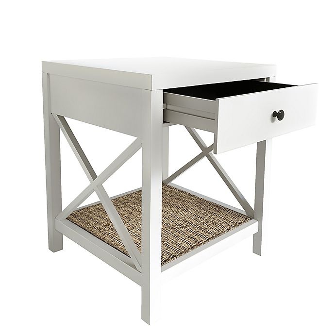 slide 9 of 10, Bee & Willow Home Seagrass Accent Table - Simply White, 1 ct