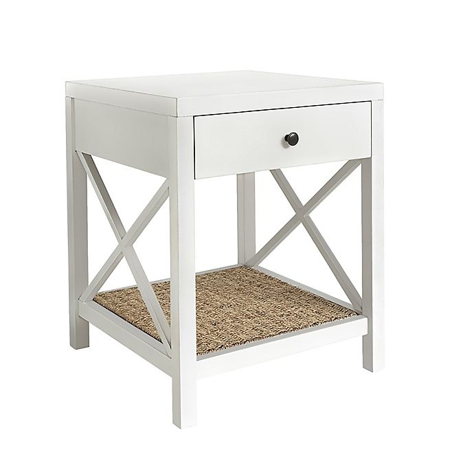 slide 1 of 10, Bee & Willow Home Seagrass Accent Table - Simply White, 1 ct