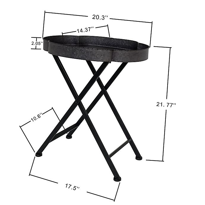 slide 5 of 5, Bee & Willow Home Metal Folding Tray Table - Black, 1 ct