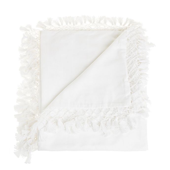 slide 2 of 3, Wamsutta Vintage Lantier Crochet Tassel Throw Blanket - Bright White, 1 ct