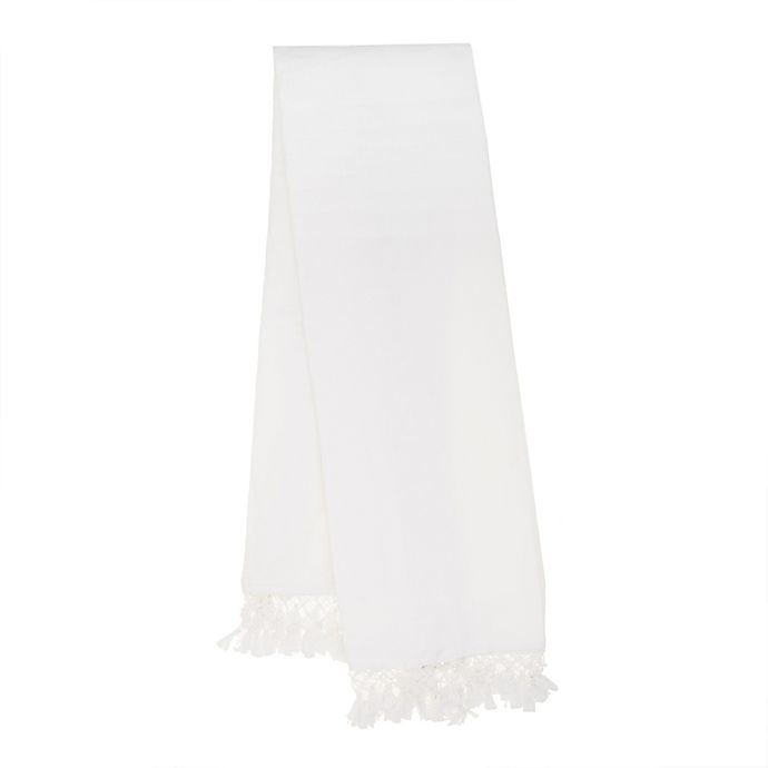 slide 3 of 3, Wamsutta Vintage Lantier Crochet Tassel Throw Blanket - Bright White, 1 ct