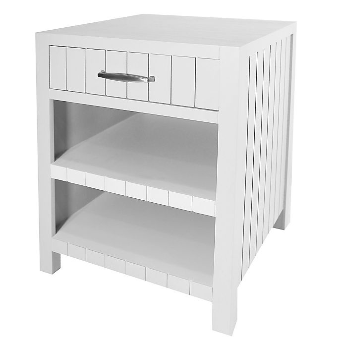 slide 2 of 12, Bee & Willow Home Side Table with Drawer and Shelves - Painted White, 1 ct