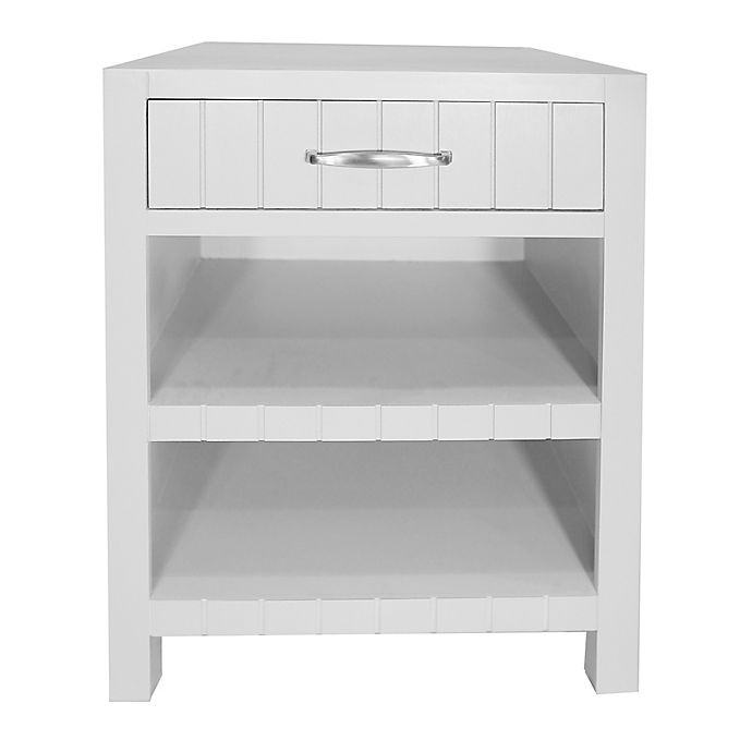 slide 3 of 12, Bee & Willow Home Side Table with Drawer and Shelves - Painted White, 1 ct