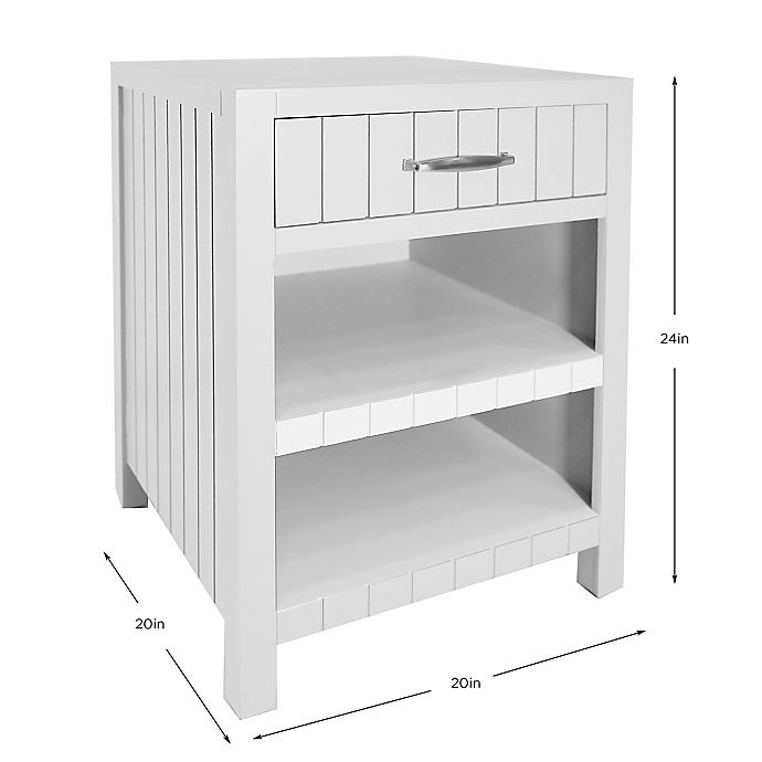 slide 10 of 12, Bee & Willow Home Side Table with Drawer and Shelves - Painted White, 1 ct