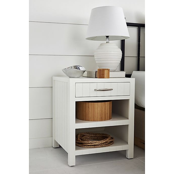 slide 7 of 12, Bee & Willow Home Side Table with Drawer and Shelves - Painted White, 1 ct