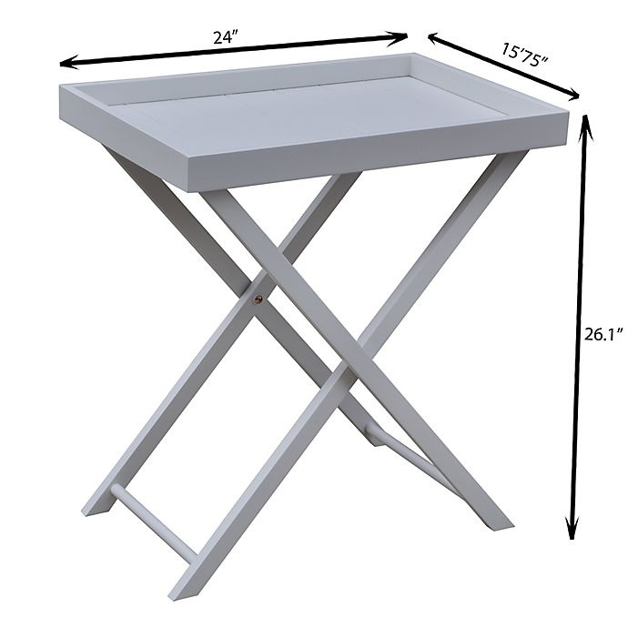 slide 2 of 6, Bee & Willow Home Wood Tray Table - White, 1 ct