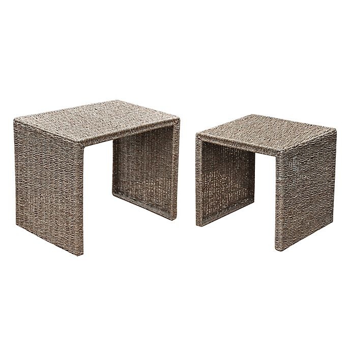 slide 6 of 6, Bee & Willow Home Seagrass Nesting Side Table Set - Natural, 2 ct