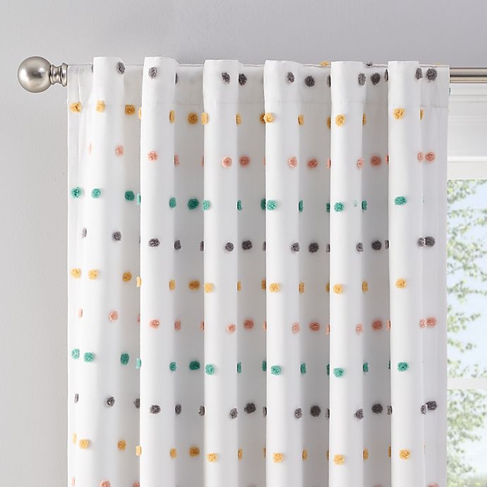 slide 2 of 5, Marmalade Sheer Dot Rod Pocket/Back Tabs Blackout Window Curtain Panel, 63 in