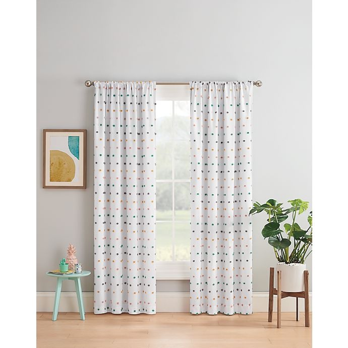 slide 1 of 5, Marmalade Sheer Dot Rod Pocket/Back Tabs Blackout Window Curtain Panel, 84 in