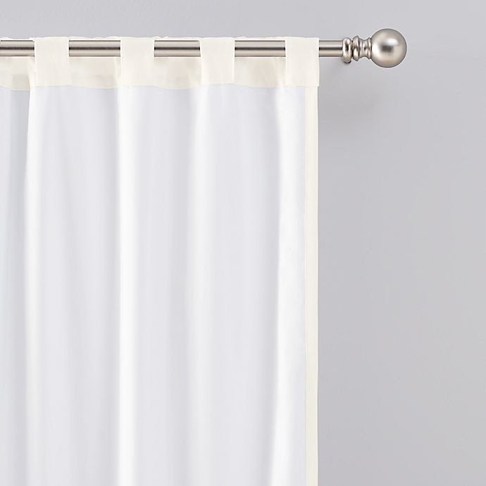 slide 3 of 5, Marmalade Pom Pom Stripe Rod Pocket/Back Tabs Blackout Window Curtain Panel, 63 in