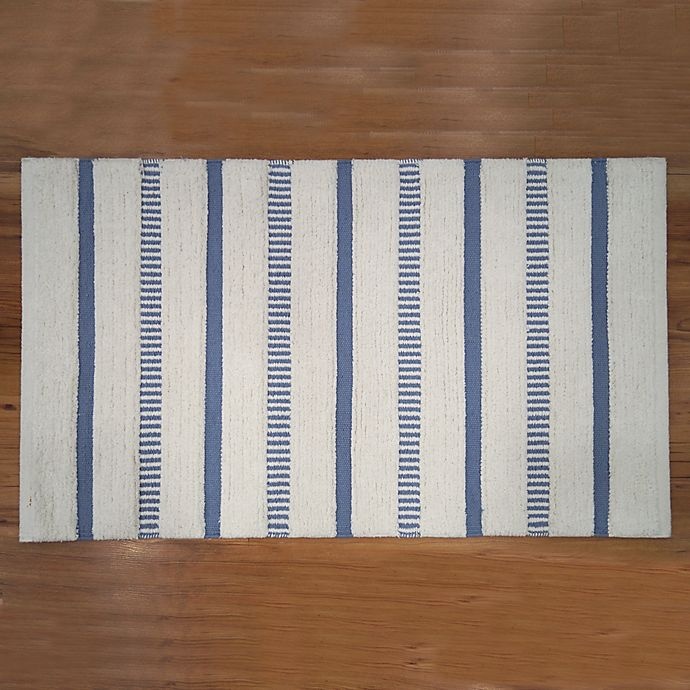 slide 2 of 2, Bee & Willow Home Bee & Willow Coastal Stripe Bath Rug - Blue'', 21 in x 34 in