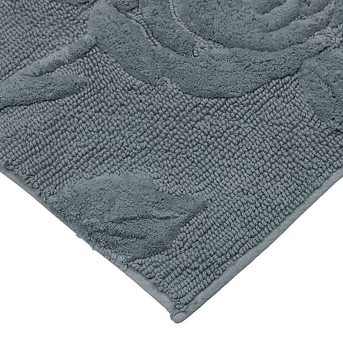 slide 2 of 4, Bee & Willow Home Faded Floral Bath Rug - Grey, 1 ct