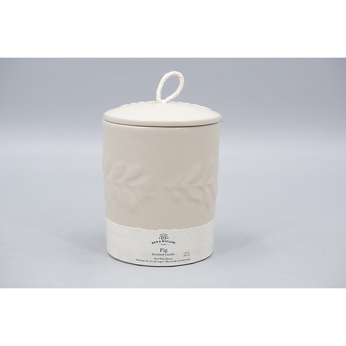 slide 3 of 3, Bee & Willow Home Fig Spring Embossed Ceramic Candle, 12 oz