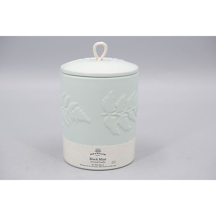 slide 4 of 4, Bee & Willow Home Black Mint Spring Embossed Ceramic Candle, 12 oz